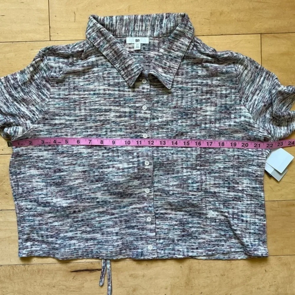 NWT BP. Button Up Shirt & Bralette set, space dyed, blue purple marl, size 2X‎